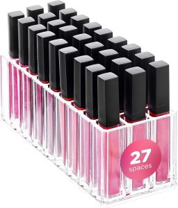 Bộ đựng phấn mắt và son môi FAJ giá để đồ trang điểm bằng chất liệu acrylic dùng cho bàn trang điểm ngăn kéo hộp đựng mỹ phẩm trong suốt (27 ngăn).