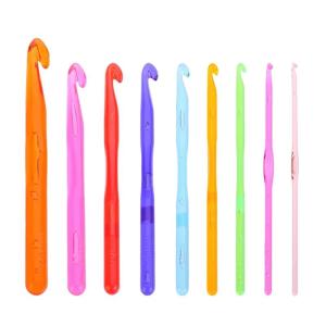 9Pieces Ergonomic Crochet Hook for Beginner Adult Knitting Crocheting Sweater Scarf Hat 3-10mm 12mm Colored Crochet Hook
