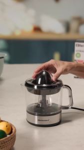 Elite Gourmet ETS623 BPA-Free Electric Citrus Juicer Compact Large Volume Pulp Control Oranges Lemons Limes Grapefruits with Easy Pour Spout 24oz Black/Stainless Steel