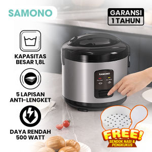 SAMONO Rice Cooker Penanak Nasi Magic Com Teflon Anti Lengket Non Stick Garansi Resmi 1 Tahun SW-RCEC18