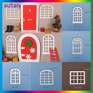xuhaiy 1 12 Dollhouse Mini Wooden Window Frame Model Dollhouse Furniture Decoration Dolls House Micro Scene Construction Props