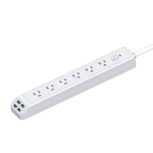 Desktop Power Socket with Six 10 Port 6x American Outlets and 4 USB A Flame Retardant and Overloads Protections