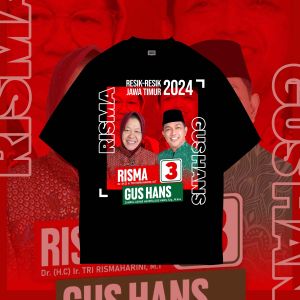 rynez store kaos Distro BAJU KAMPANYE RISMA GUS HANS baju politik JAWA TIMUR RESIK RESIK - Baju Partai Pilkada