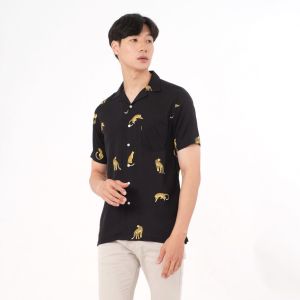 Kemeja Pria /Lengan Pendek/ Kemeja Kasual/ Vintage/ Kemeja Retro /Motif Abstrak/ Kemeja Bahan Rayon /Import