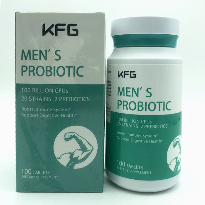 KFG Probiotics Food Supplement For Men 100 Tablets Digestive Health 100 Billion CFUs&20 Strains