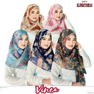 Hijab Segiempat Vinca Motif Siffon Tidak Licin Mudah Di Bentuk