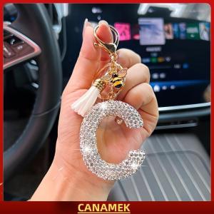 Miễn phí vận chuyển✨ Thời trang 26 thư A-Z Keychain sang trọng thanh lịch Rhinestone hợp kim Keyring Túi xe mặt dây chuyền trang sức phụ kiện