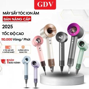 Máy Sấy Tóc Ion Âm 2 Chiều GDV Nóng Lạnh Chăm Sóc Tóc Tốc Độ Có 3 Chế Độ Sấy Dây Dài 25m Tặng Kèm Đầu Sấy Tạo Kiểu - Màu Ngẫu Nhiên - Hàng Chính Hãng