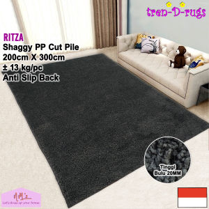Tren-D-rugs Karpet shaggy bulu tebal halus polos permadani jumbo ruang tamu 200 cm x 300 cm - NMs