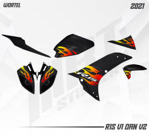 Striping R15 - Stiker Transparan R15 v1 dan v2 Api Vol 3 (Sudah Terpotong)