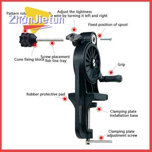 zhanjietun Fishing Line Spooler Portable Table Clamp Fishing Line Winder Adjustable Fishing Reel Line Spooler Machine For Thick Thin Rods