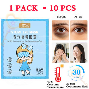 COD 10PCS Disposable Steam Warm Sleeping Eye Mask Pad For Fatigue Dark Circles & Eye Relief SPA Eye Mask  Relief Fatigue Reduction Eye Care for Relaxation and Sleep Eliminate Eye Fatigue Individually Hot Compress