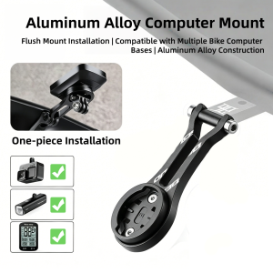 Bike Speedometer Mount Integrated Headlight Stand Aluminum Alloy Bicycle GPS Holder Compatible with Garmin Cateye Bryton XOSS Bike Accessory