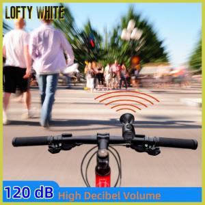 Lofty White กระดิ่งติดของอิเล็กทรอนิกส์แตรเตือนเสียงดังเอบีเอสสัญญาณเตือน IPX4ลำโพงเพื่อความปลอดภัยใน120dB สำหรับจักรยานถนนสกู๊ตเตอร์