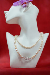 [ Woosilver ]  Chuỗi Ngọc Trai – Ánh Trắng Hồng – Secondhand – NTN16