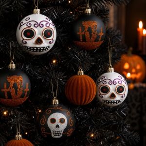 EUYRT 9Pcs/Set Creative Halloween Decoration Pendant Plastic 8cm Halloween Hanging Ball Pendant Halloween Charm Hanging Ball Tree Pendant Ornament Halloween Decoration