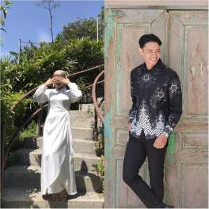 ARABEL Dress Couple Polos Modern Baju Pasangan Batik kemeja Terbaru Kondangan Wisuda Lamaran Lebaran Kekinian