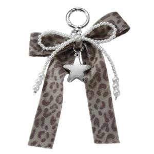 Fashionable Leopard Bows Star Heart Bag Ornament Alloy Keyring Stylish Bags Charm For Parties And Everyday Outfits