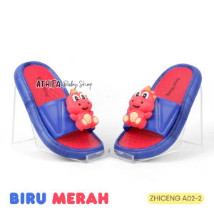Sandal Selop Karet Anak Laki Laki 1 2 4 3 5 6 7 8 9 10 Tahun Karakter Dino Terbaru Kekinian A02-2