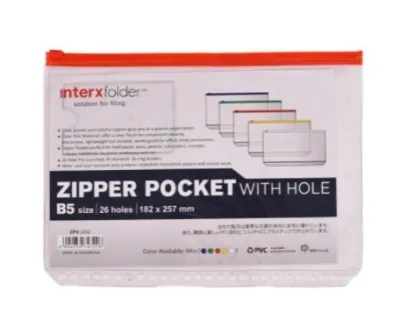 Flashee Kantong Zipper Multiring A5 20 ring B5 26 ring Zipper Pocket Multiring Binder A5 20 ring