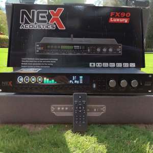 Vang cơ lai số Nex Acoustics FX90 LUXURY Tích hợp chống hú lọc xì. Đầy đủ cổng kết nối- Dàn đèn nháy theo giai điệu