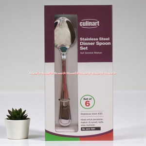 Culinart Delicia 6pcs Dinner Spoon Set Sendok Makan Stainless Steel Bahan Tebal Anti Bengkok Culin Art 6 pcs Kulinart