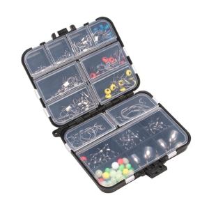 162pcs Fishing Accessories Kit Hooks Swivels Fishing Sinker Tackle Box