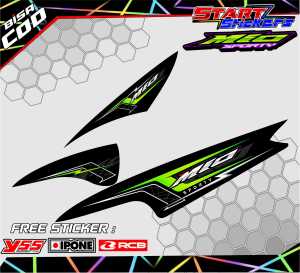 STRIPING VARIASI MOTOR YAMAHA MIO SPORTY   / STIKER LIST MOTOR MIO SPORTY