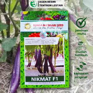 Benih Terong Ungu 100 Biji NIKMAT F1 Asli Cap Bunga Matahari