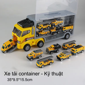 Xe đồ chơi 6 xe cho bé xe chạy đà xe công trình xe cứu hỏa chất liệu cao cấp an toàn cho bé-xe đồ chơi trẻ em