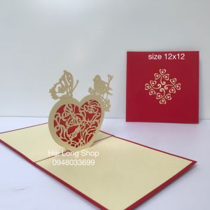 Trái Tim 3 - Heart  - Love - Thiệp 3D
