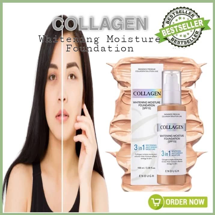 Enough Collagen Moisture Foundation SPF15 – Light Beige, 100 Ml, Mit 13% Kollagen