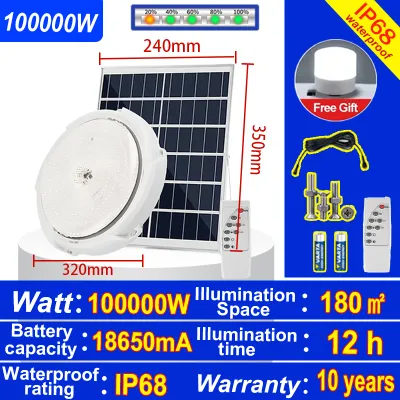 150000W Solar Ceiling Light BUY 1 TAKE 1 LED Indoor Light Emergency Waterproof With Remote