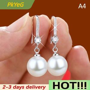 PkYeG Jewelry for Women Water Drop Earrings for Women Red White Round Oval Earrings Wedding Engagement Valentines Day Gift