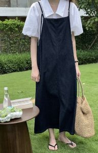 overall jeans wanita rok jeans panjang maxi dress korean style long dress rok kekinian denim ootd jumbo size rok ootd