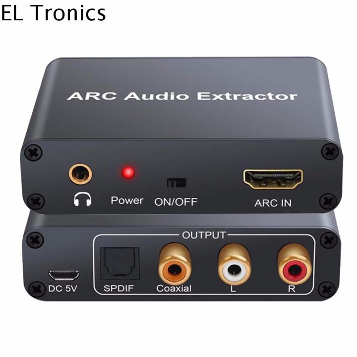 EL TRONICS HDMI Stereo ARC audio return DAC SPDIF Coaxial 3.5mm Jack Analog Audio Converter ARC Audio Adapter Digital to Analog Audio Extractor