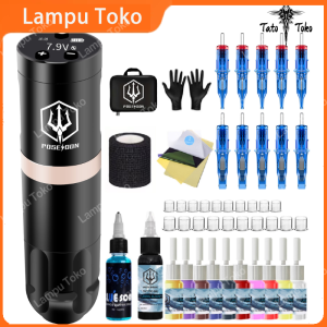 POSESOON Poseidon nirkabel pena tato tato set all-in-one set pena tato fogging garis potong terlaris Pena tato nirkabel Poseidon dilengkapi dengan 20 jarum tato untuk seniman HYB