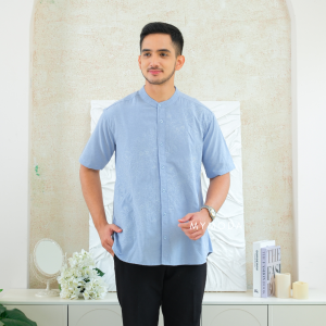 MYMODA Baju Koko Katun Bordir Lengan Pendek | 522