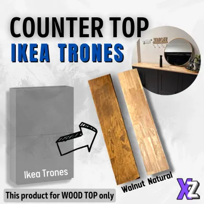 𝗫𝗭 Rubberwood for IKEA TRONES 20mm/28mm/40mm Counter Top Solid Wood Decoration Modern Style