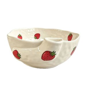 LIDIP Perforated Draining Berry Washing Bowl Self Spinning Raised Drainage Hole Ceramic Fruit Washer Fruit Colander Quick Drain Food Cleaning Basin Kitchen