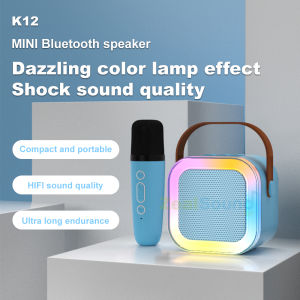【Miễn phí vận chuyển】 Loa Bluetooth K12 di động loa karaoke micro kép USB TF loa Bluetooth di động