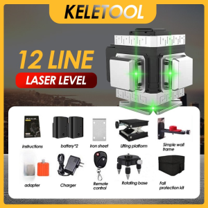 16 Line Laser Level Green Light Self-Leveling 360° Rotary Cross Auto Measuring Remote Control Level Horizontal Vertical