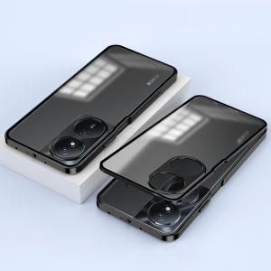 For Honor 200 Pro Magnetic Metal Bumper Phone Case for Honor 90 X7b Matte Clear Back Cover Aluminum Alloy Frame 2 Parts Skin