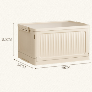 PUDE พร้อมฝาปิด กล่องเก็บของพับได้ ความจุขนาดใหญ่ หลายฟังก์ชัน กล่องจัดระเบียบพับได้ ใหม่ ประหยัดพื้นที่ กล่องเก็บของ องค์กรที่บ้าน