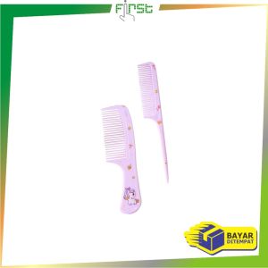 FH-C1021 Sisir Anak Set Isi 2pcs Karakter Kartun Lucu / Sisir Rambut Gagang Plastik 2IN1 / Hair Comb