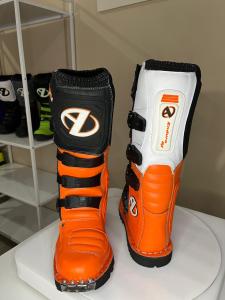 PROMO! Sepatu cross Trabas Trail ARF safety Besi Sepatu Enduro Bahan KULIT Orange putih