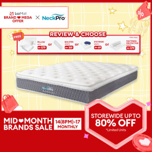 NeckPro Glacier Plus IV Pocket Spring Mattress | 12 Inches (30cm) | 2.2mm Hexa-Coil™ | Natural Latex + Moira-Foam™ Pillow-Top | Extreme Cool 6X Fabric | Sanitized® Protection | Vacuum-Compressed Pack