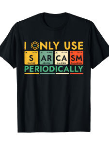 Men&AposS & Women&AposS Sarcasm Science T-Shirt Blend Crew Neck Geometric Pattern Casual All-Season Knit Fabric Tee Regular Fit 230Gsm - "I Only Use Sarcasm Periodically" Print