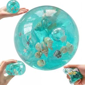 OOC Super Soft Seashells Squeeze Toy Creative Anxiety Relief Ocean Squishy Balls Educational Toy Transparent Sensory Stress Ball Office Desk Toy