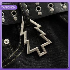 【YANXING4】 Y2K ทรงรีรูปทรงเรขาคณิตรูปวงรีพวงกุญแจคาราบิเนอร์กุญแจรถพวงกุญแจโกธิคของตกแต่งกระเป๋าเป้สะพายหลัง